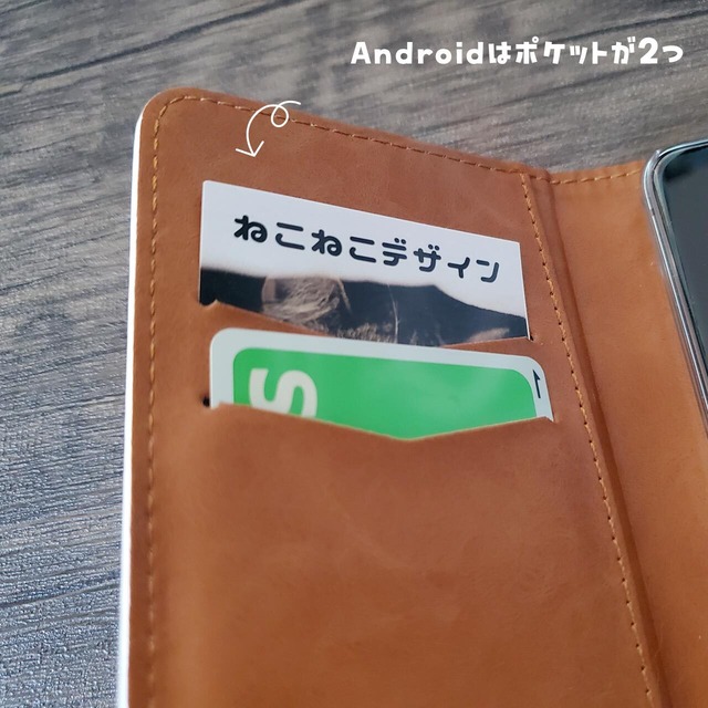 パパへのプレゼントに♥猫さん手帳型スマホケース★デニム柄（猫 ネコ ねこ 愛猫写真で♪）