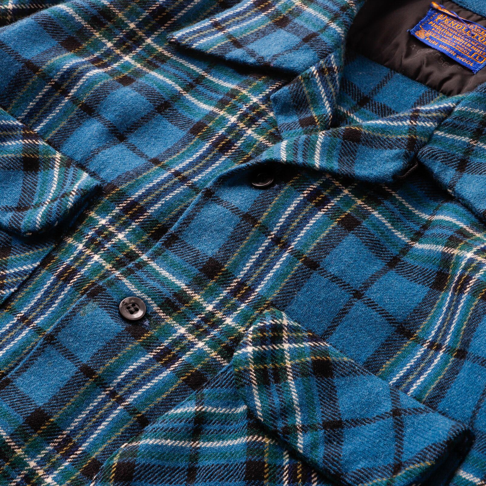 未使用】60s PENDLETON ombre check wool shirts made in USA dead