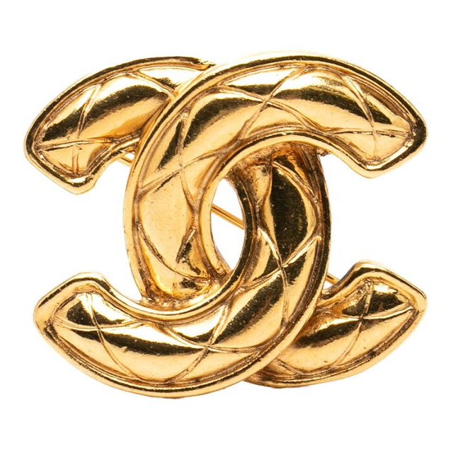 シャネル マトラッセ ココマーク ブローチ ゴールド メッキ レディース CHANEL 【中古】