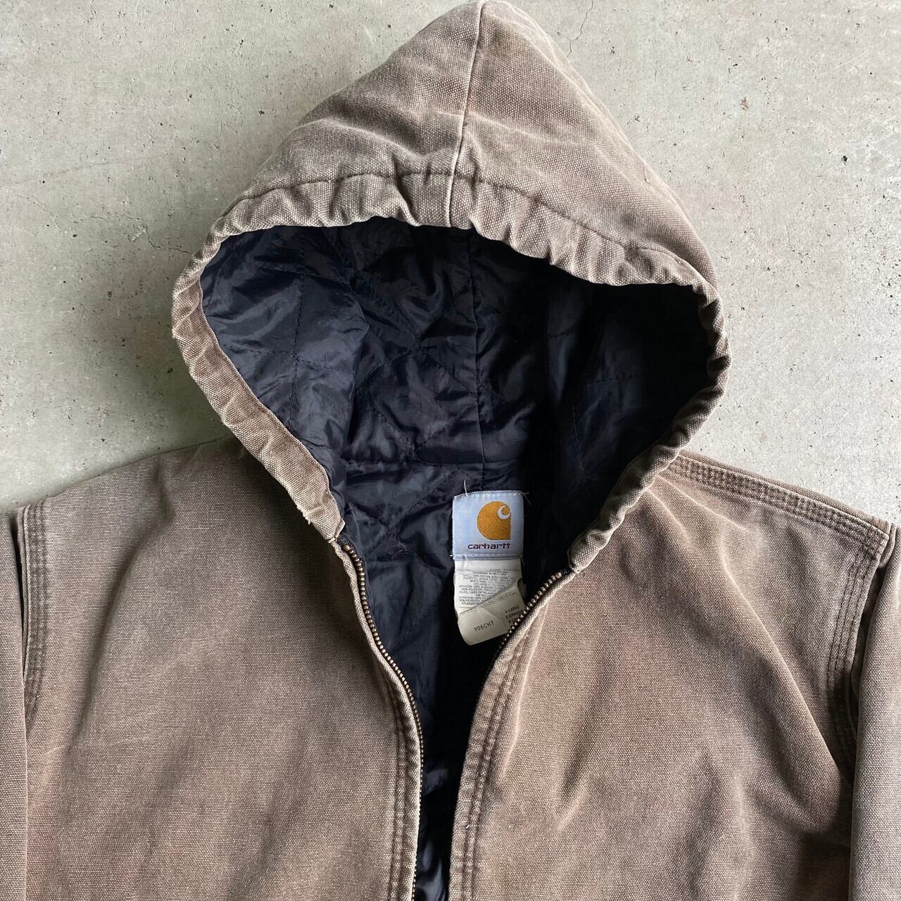 【kids】90年代 Carhartt カーハートダック地 アクティブパーカー キッズXL レディースM相当 古着 ジャンパー キルティングライナー ダック地 ブラウン 茶色 子供服【ワークジャケット】【2203AL15】 | cave 古着屋【公式】古着通販サイト