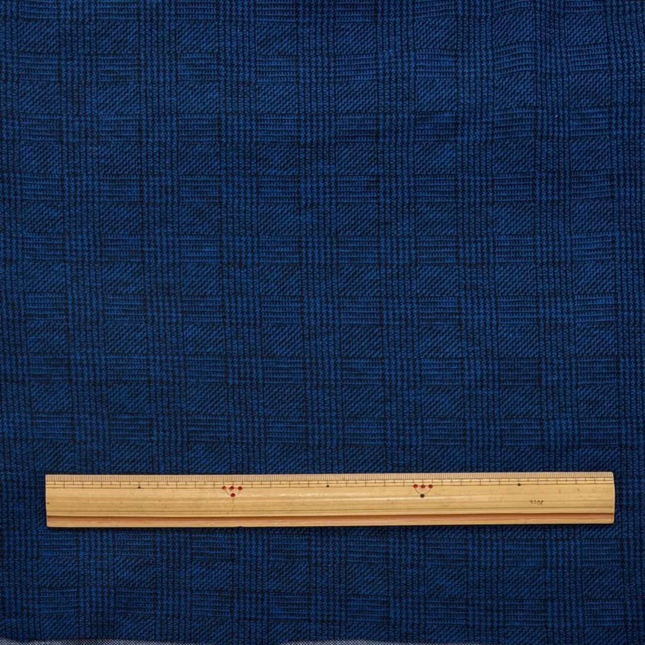 ★TB850◆2m◆アクリル混弱起毛ニット生地◆チェック◆ブルー