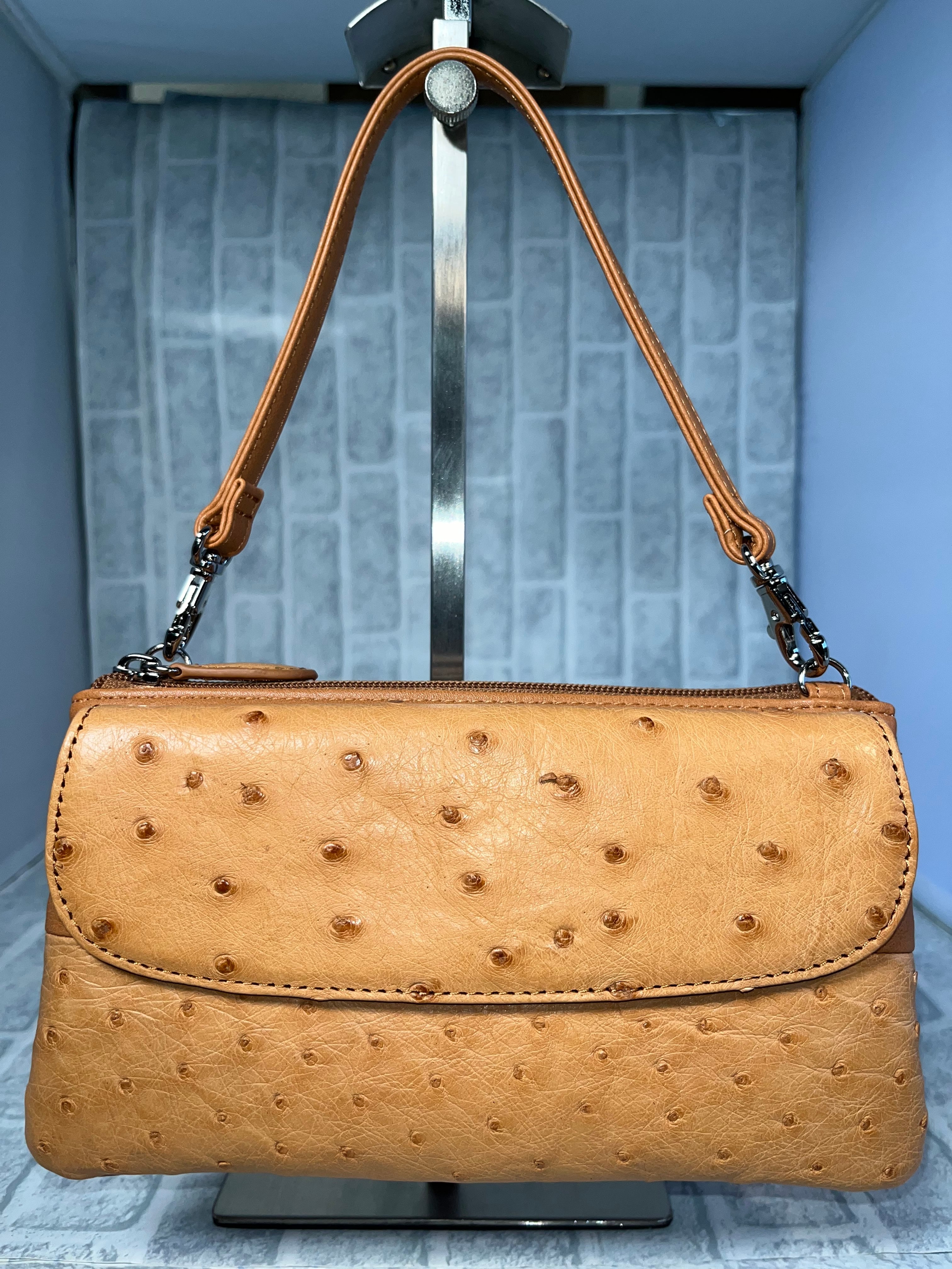 オーストリッチ 2way ショルダーバッグ ハンド クラッチ オーストリッチ 2way ショルダーバッグ ハンド クラッチ