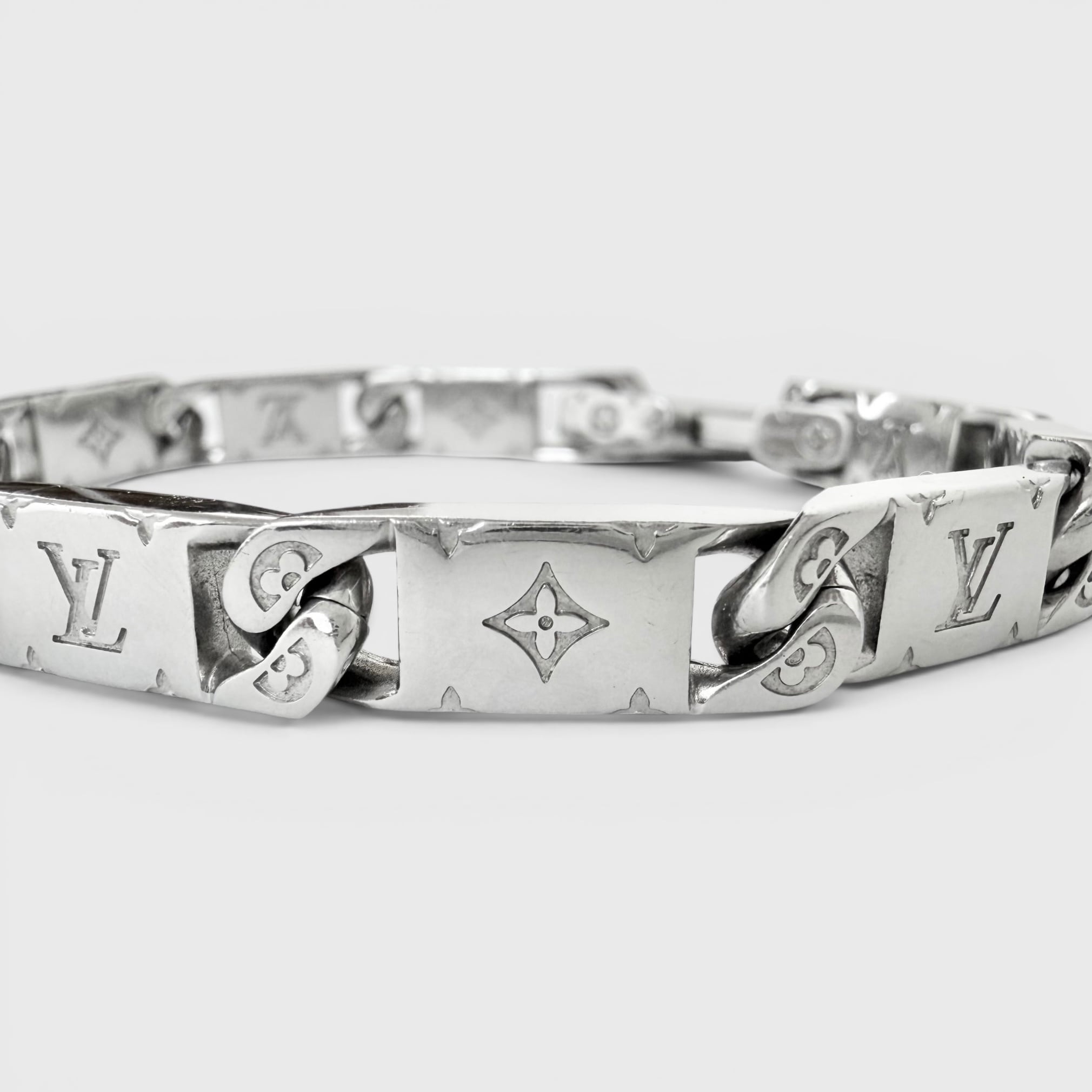 LOUIS VUITTON ブレスレット モノグラム タイドアップ シルバー