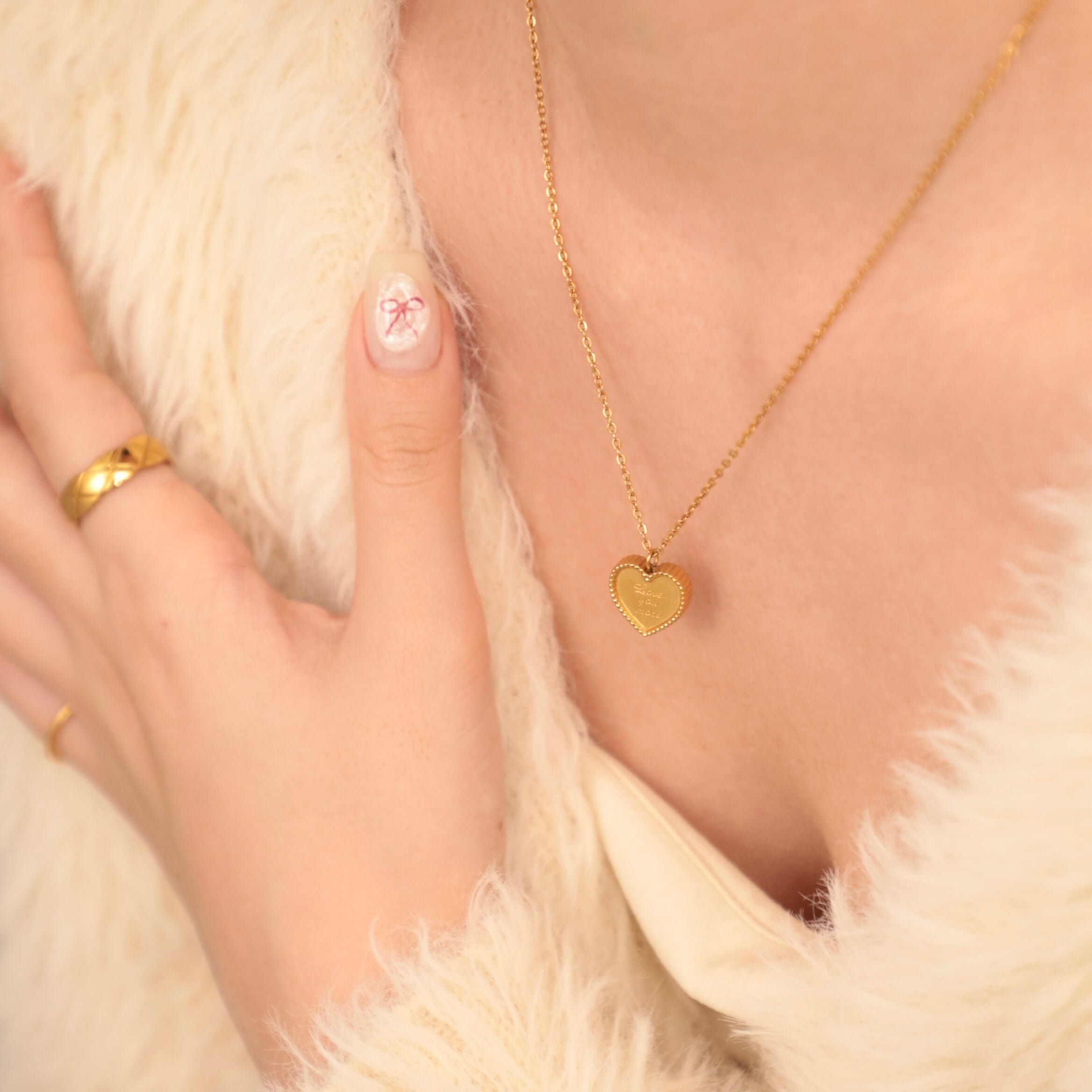 316L heart tag necklace #n29 | apire