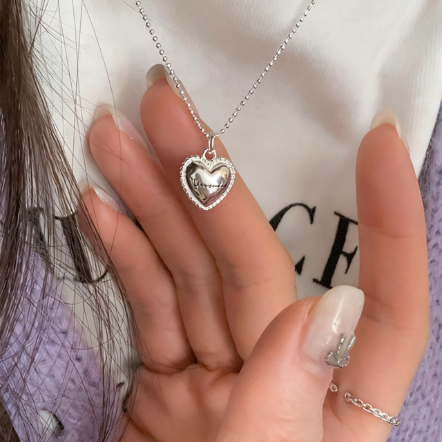 suzyaccシルバー愛心ビーズネックレス