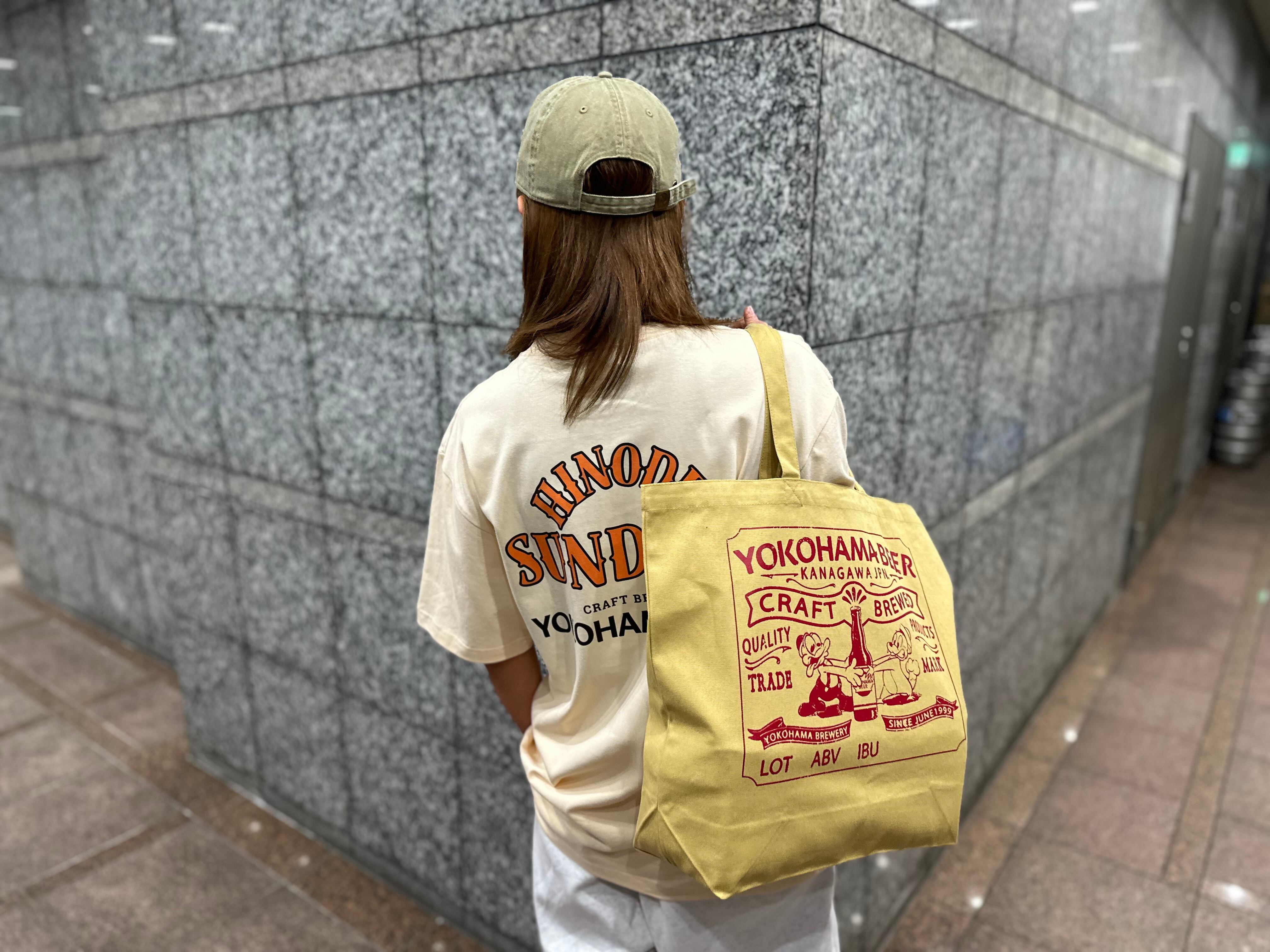 記念グッズ yby YbeeeラベルトートBAG【マスタード】 | 横浜ビール グッズショップ