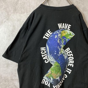 STUSSY earth S logo back print T-shirt size L 配送A　