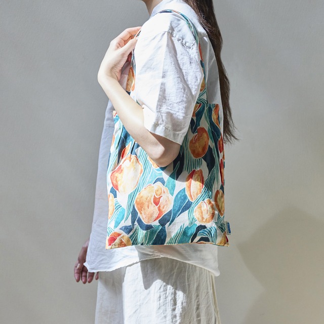 チューリップのトートバッグ（orange）