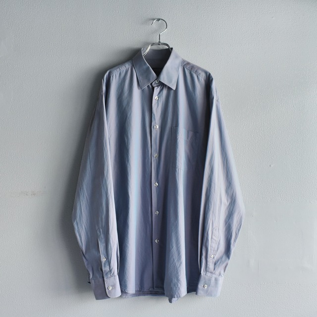 “KENZO” 90’s~00’s Logo Design Buttons Solid Dress Shirt l/s
