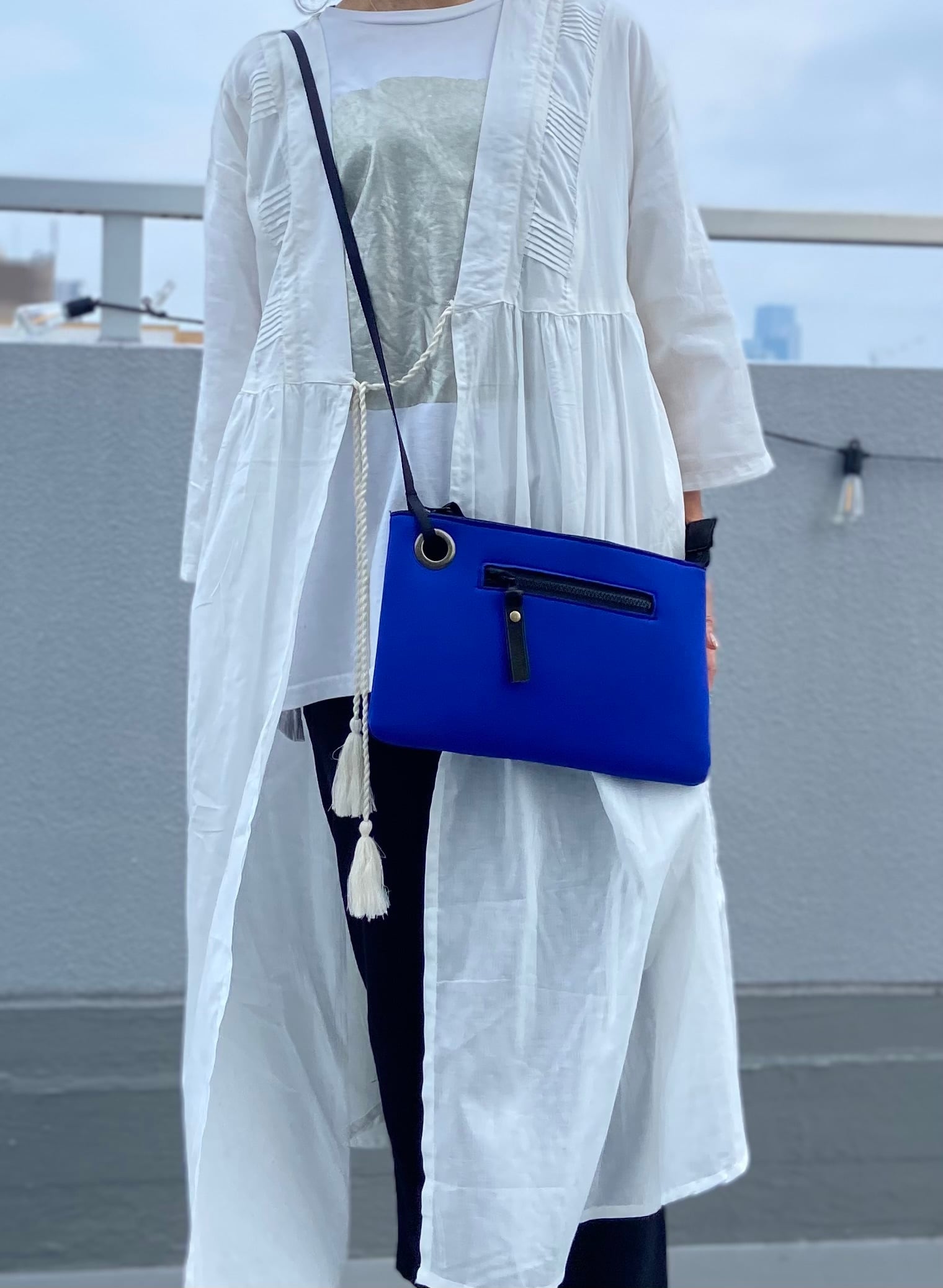 ネオプレーン調素材*選べる6色 軽量サコッシュ 旅行やレジャーに♪