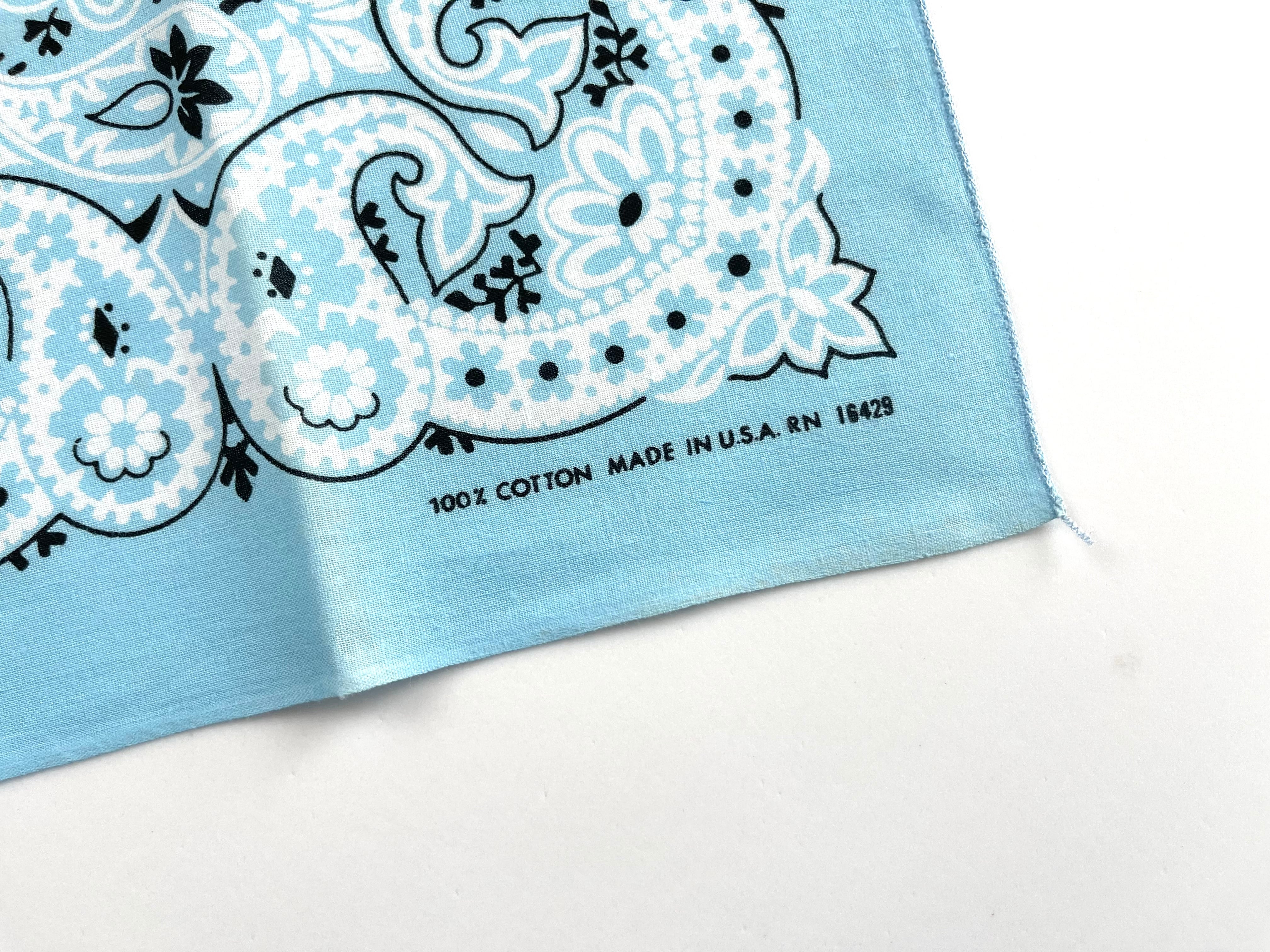 paisley】RN16429 ビンテージ バンダナ 水色 | swallows