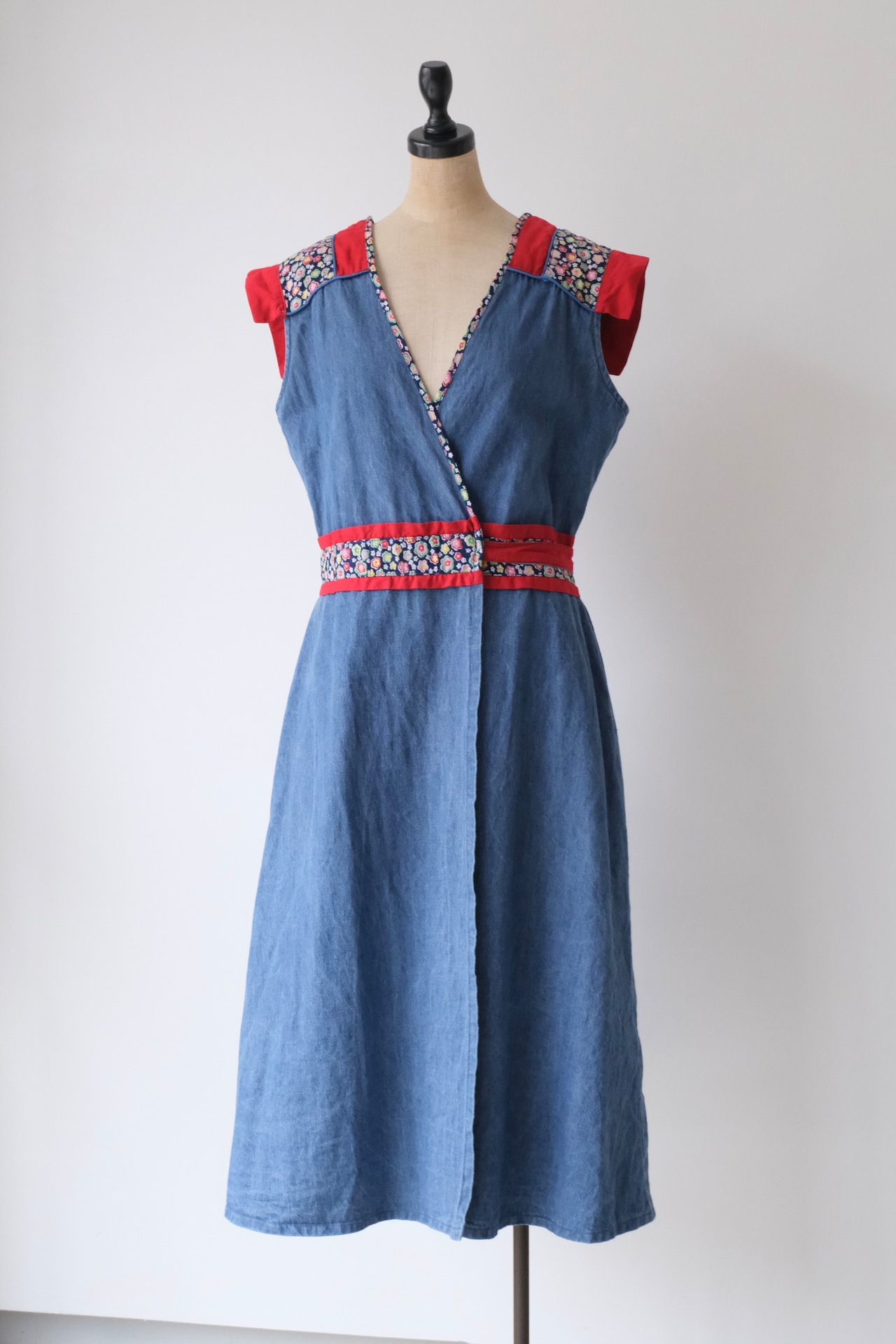 Floral accent wrap dress