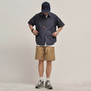 Gingham check short sleeve shirt 1448