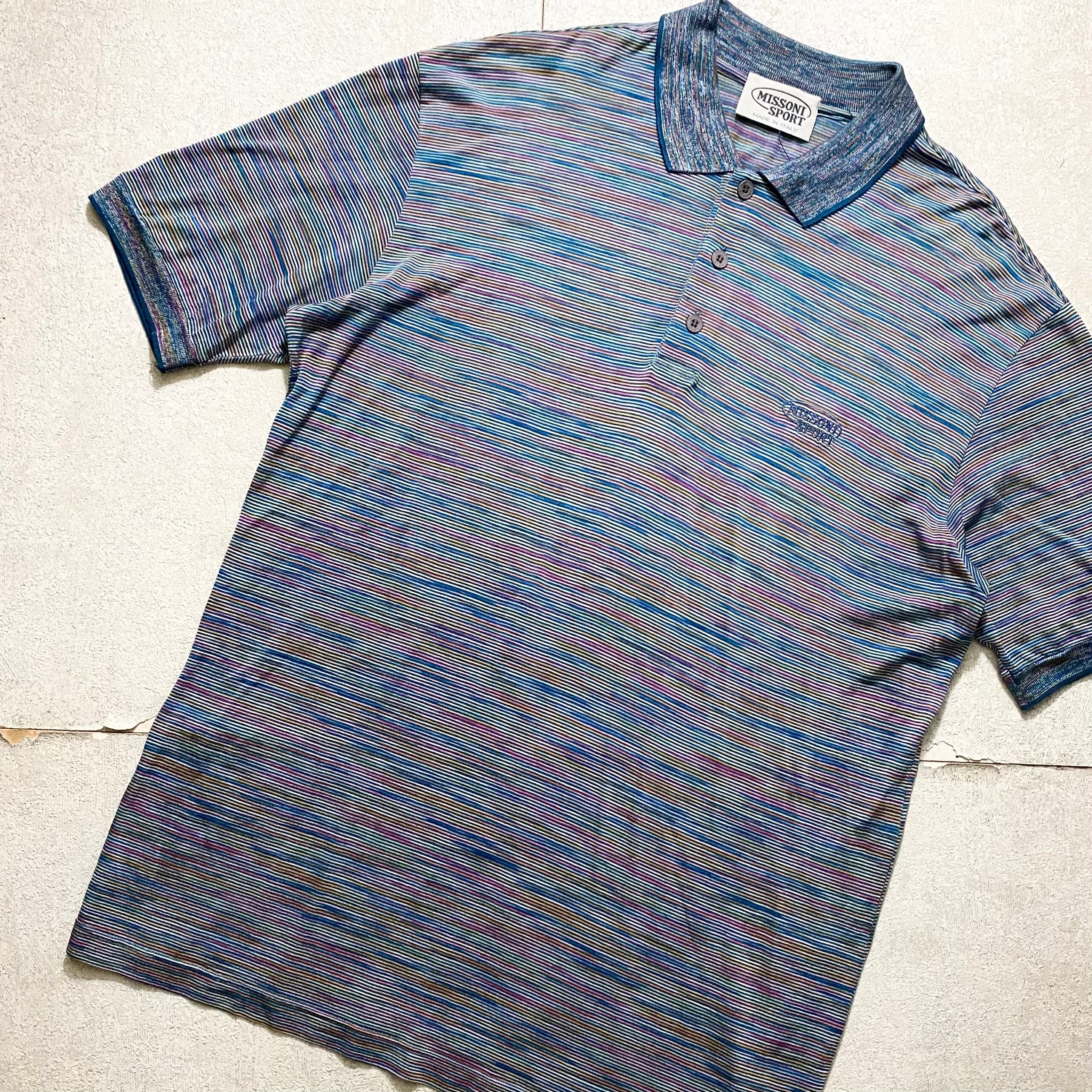 vintage MISSONI SPORT border polo shirt | NOIR ONLINE