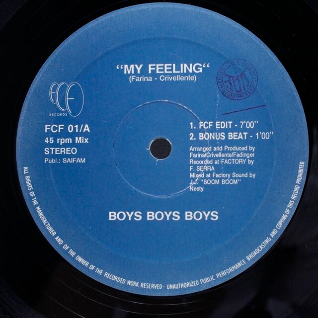 BOYS BOYS BOYS / MY FEELING [FCF 01] - 画像1