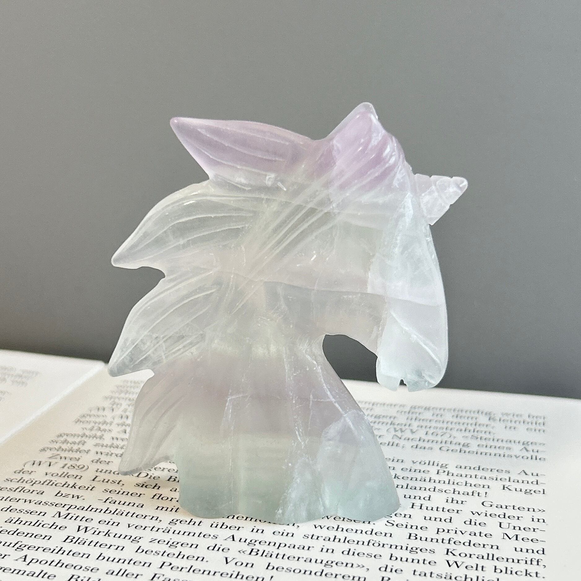 イットリウムフローライト ポイント 天然石 置き物 ラベンダーフロー