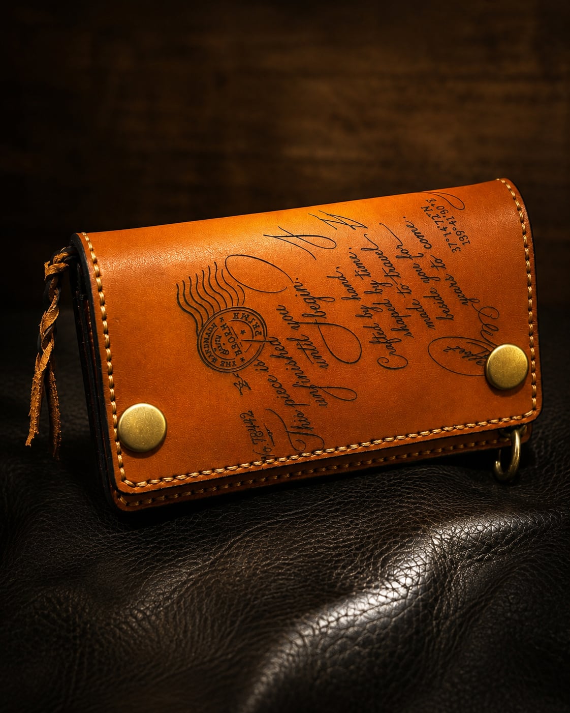 ZERO CRAFTミドルトラッカーウォレット アンティークキャメル ZERO CRAFT ミドルトラッカーウォレット “Antique Camel Lettering