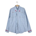 70s リーバイス 白鳥 刺繍 ヴィンテージ シャンブレーシャツ 長袖シャツ Levis オレンジタブ サイズXL CA1568