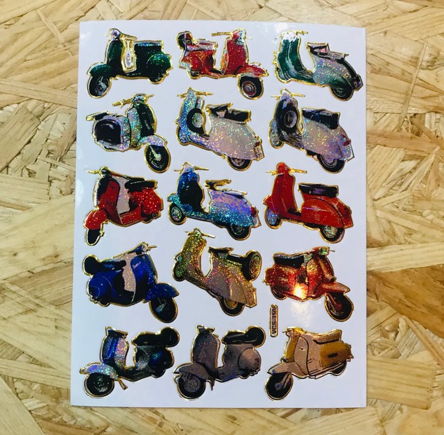 56　スクーター（小）レトロキラキラシール　VCS-3508　VCS01