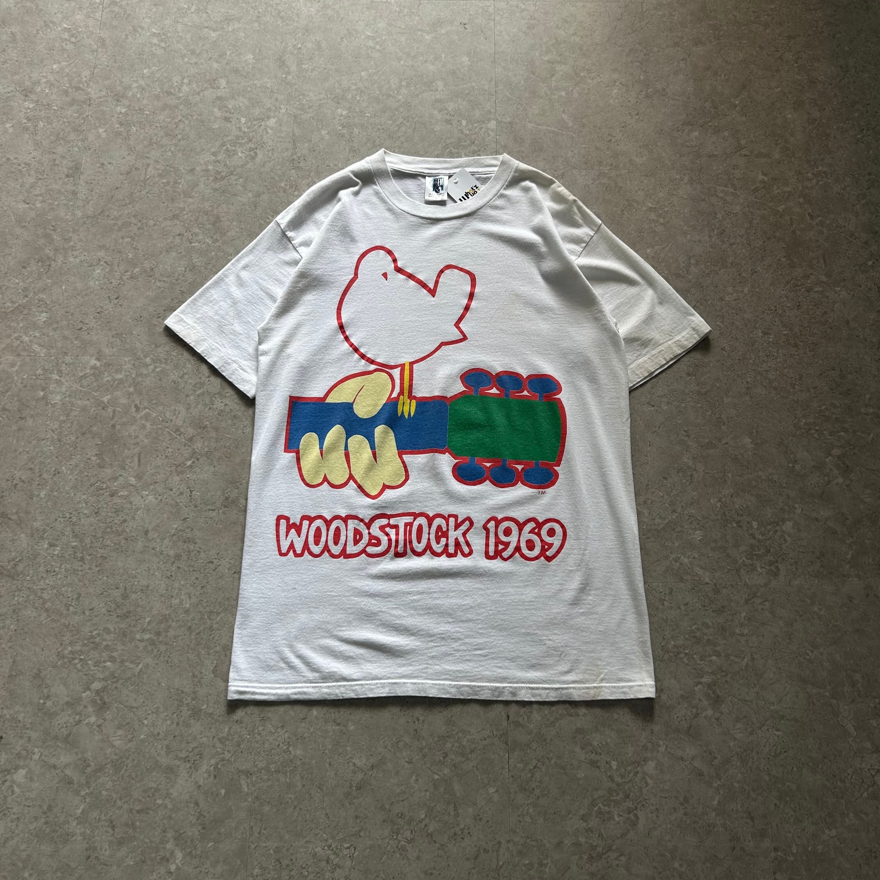 90s WOODSTOCK logo design T-shirt