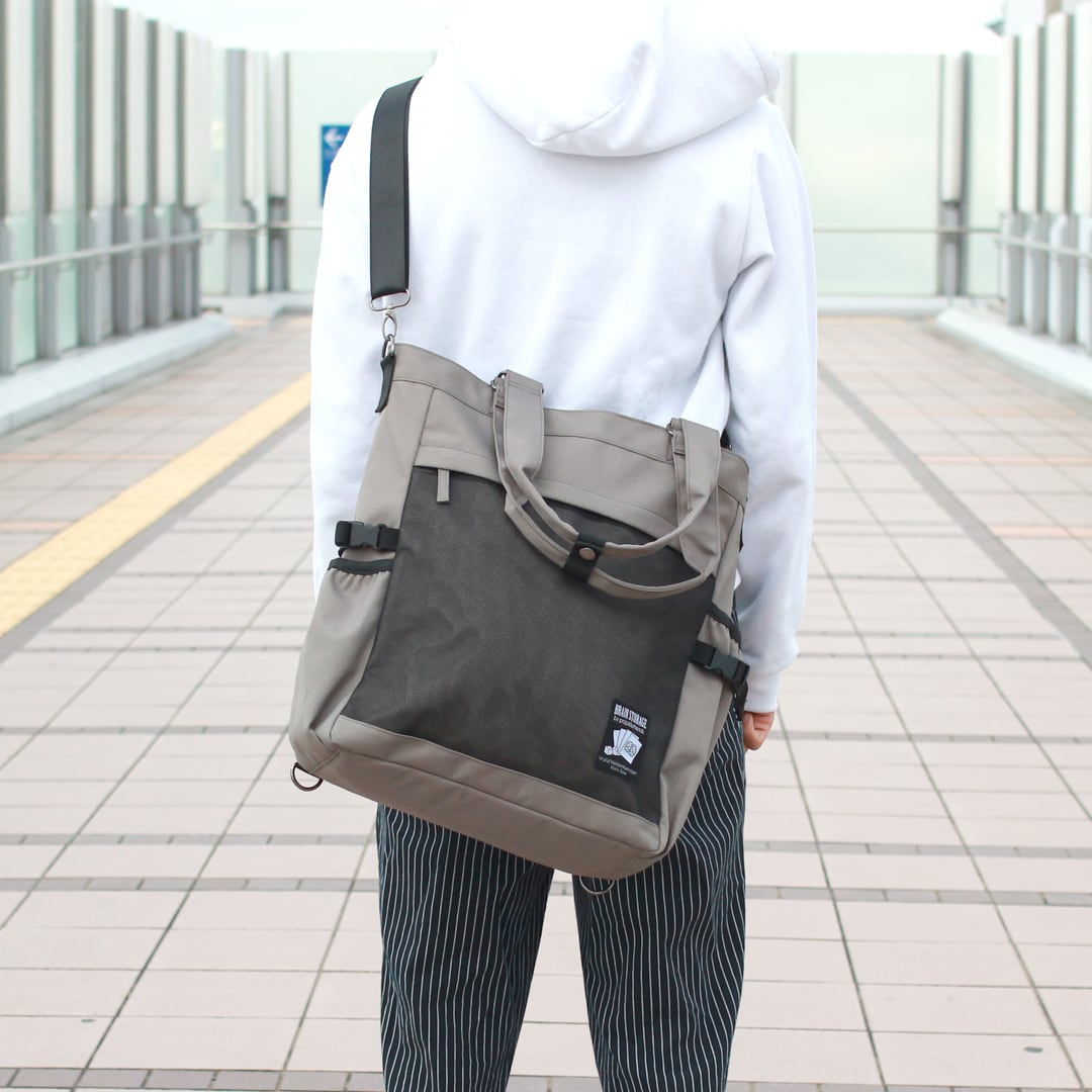 ストレージ2セット付【BRAIN STORAGE】ポリエステル3WAYトートバッグ