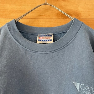 【Hanes】90s ワンポイント 刺繍 スウェット トレーナー メンズL ヘインズ アメリカ古着