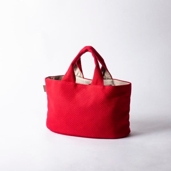 sasicco オーバルトート 赤 | 三河木綿 刺子織 タネイ | oval tote