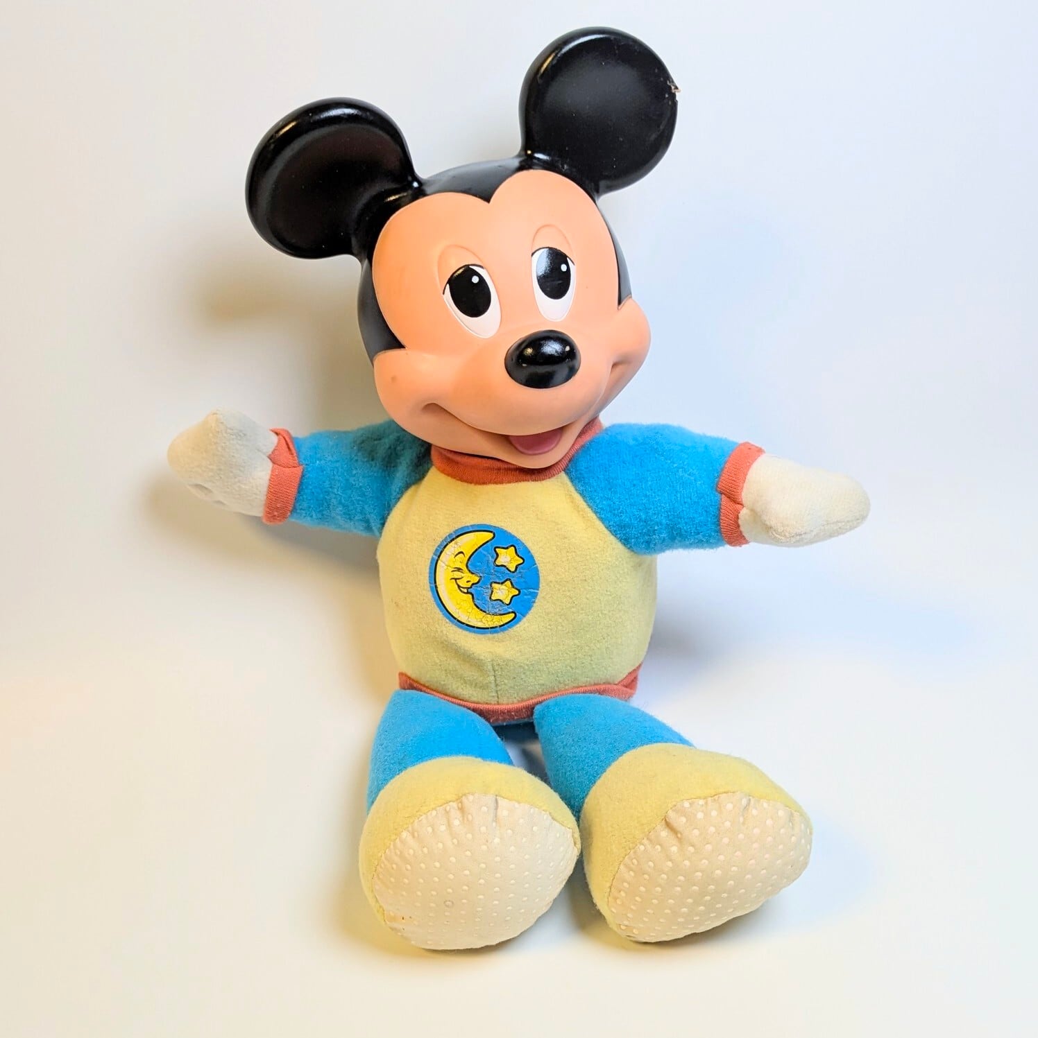 ☆VINTAGE 1990☆ 【 DISNEY / ディズニー ミッキーマウス ( Mickey Mouse ) 】Mickey Mouse Face Lights Up Bedtime doll / パジャマミッキー / ぬいぐるみ / plush toy 〚アメリカン雑貨 アメトイ〛