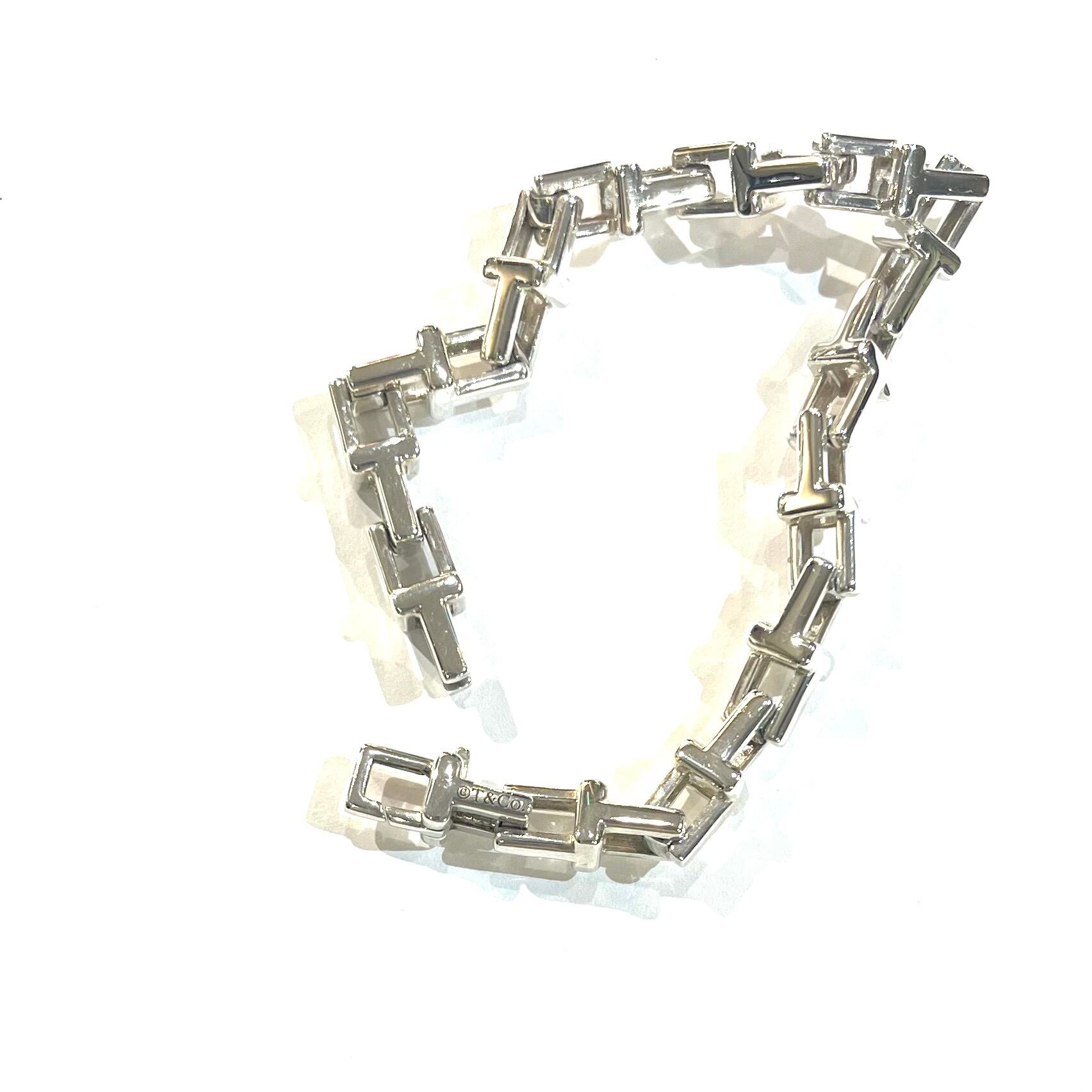 激レア【TIFFANY&CO. 】2161 重厚感Tモチーフ リンクシルバー