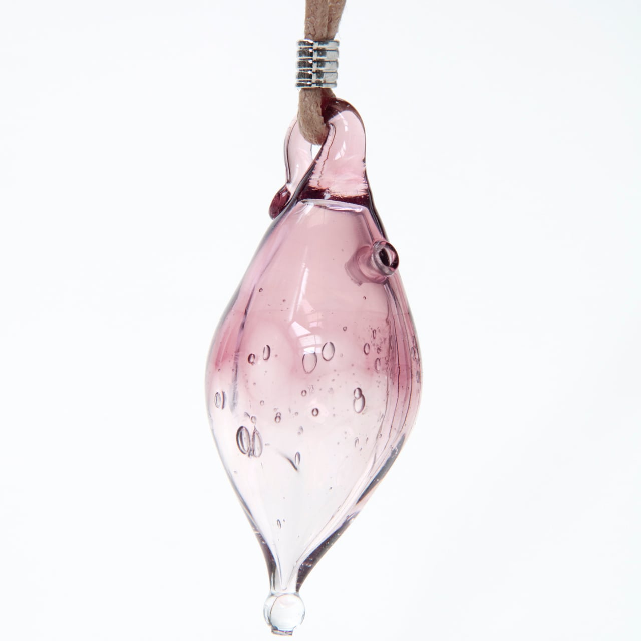 硝子のアロマペンダント <Pink Amethyst (ピンク & 透明)> | Hamagon