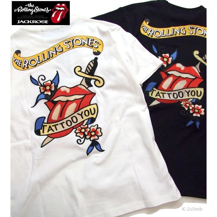 ローリングストーンズ Tシャツ タトゥー 523566 豪華刺繍 THE ROLLING STONES×JACKROSE メンズt カットソー ロック  バンド コラボTシャツ | k2select2020 powered by BASE