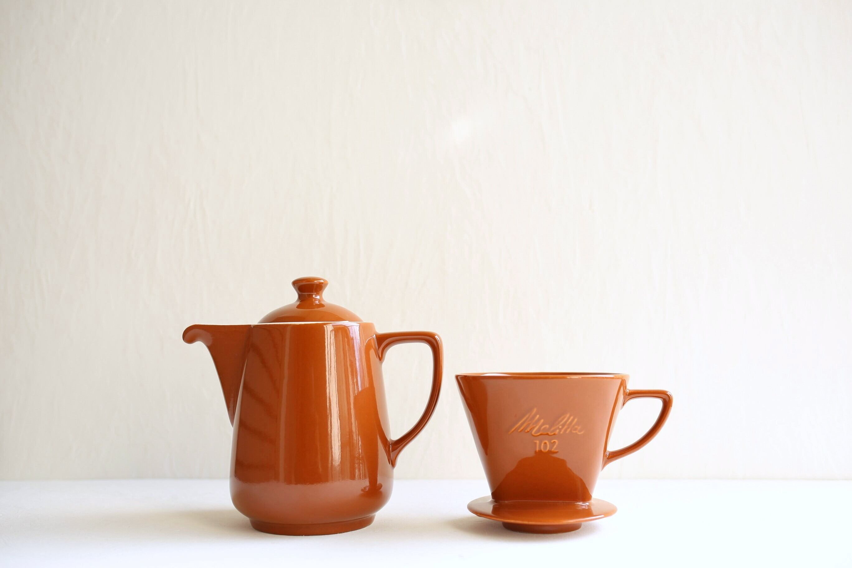 ●Melitta102 陶器メリタポットセット ●アクシス キャニスター ドイツ ヴィンテージ Melitta メリタ 陶器 ポット ＋ ドリッパー『102