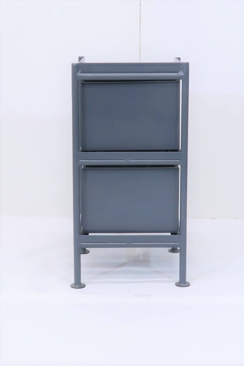 VERTICAL 2 DRAWERS CHEST - GRAY / 縦型 アイアンチェスト 2杯 グレー 