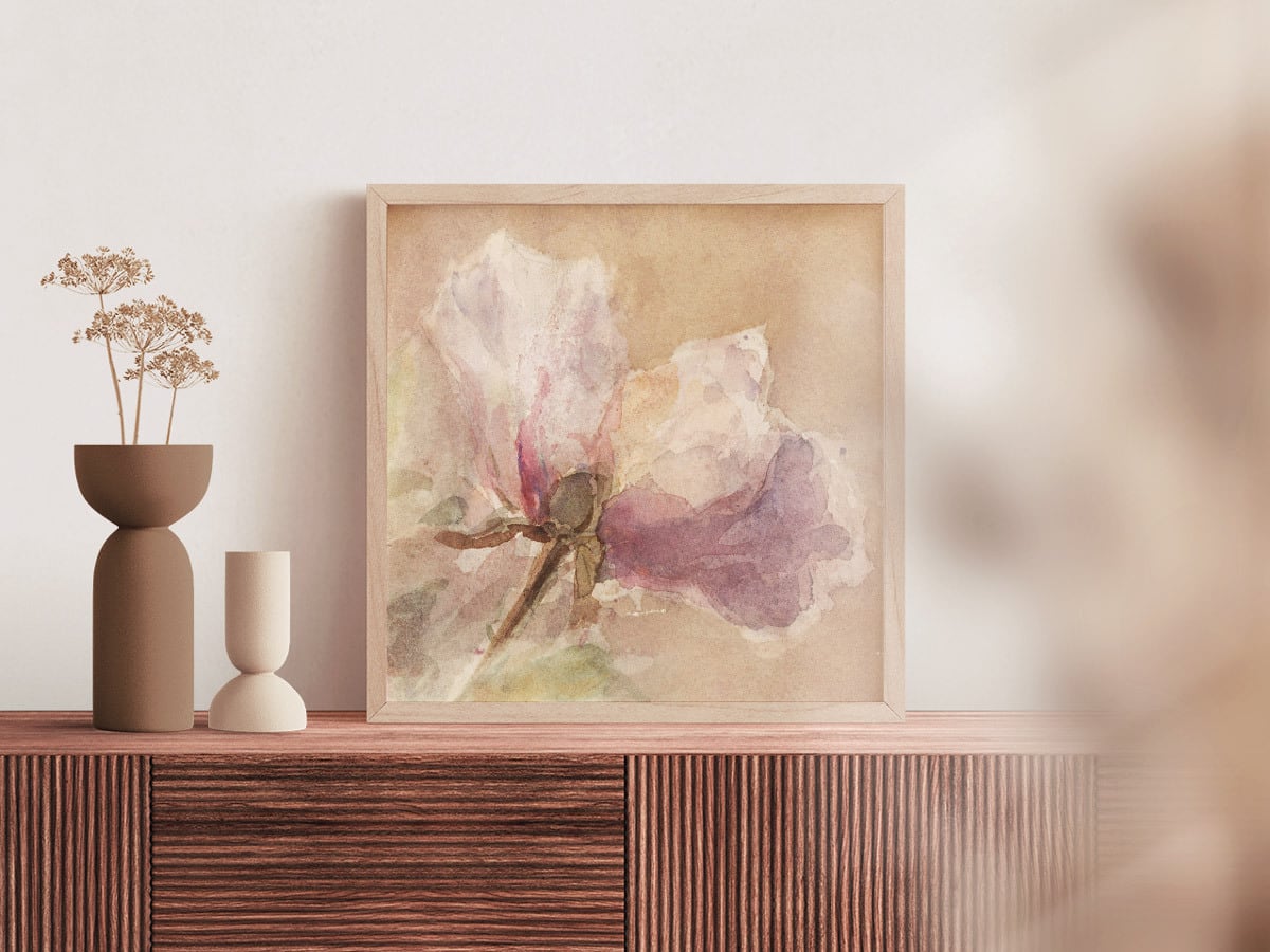 額縁付き] Verwelkte roos 円熟した薔薇 アートポスター 323×323mm