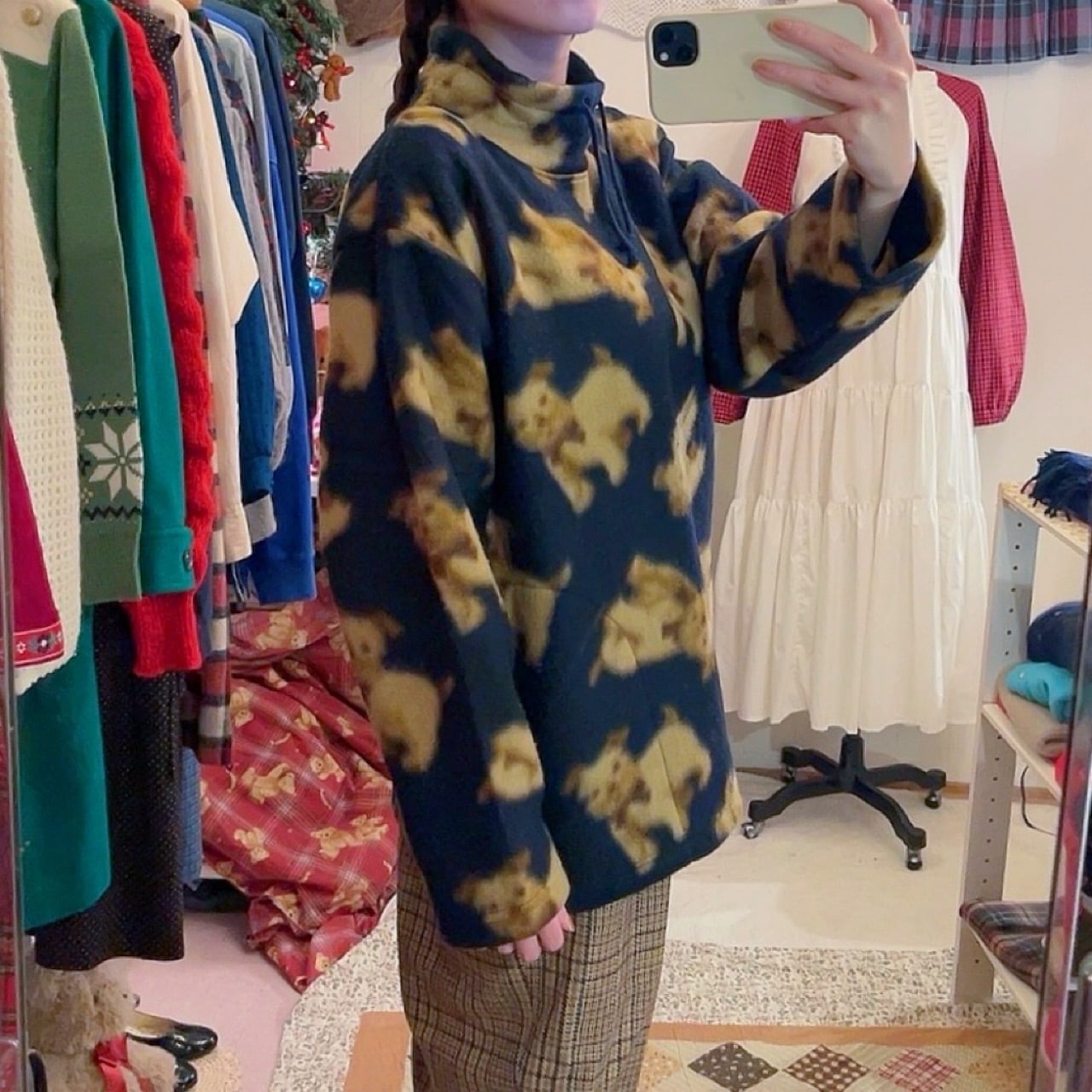 dog high neck fleece pullover