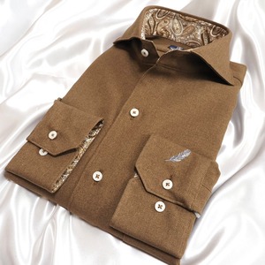 【メランジポリ LL】ビジネスカジュアルシャツ長袖