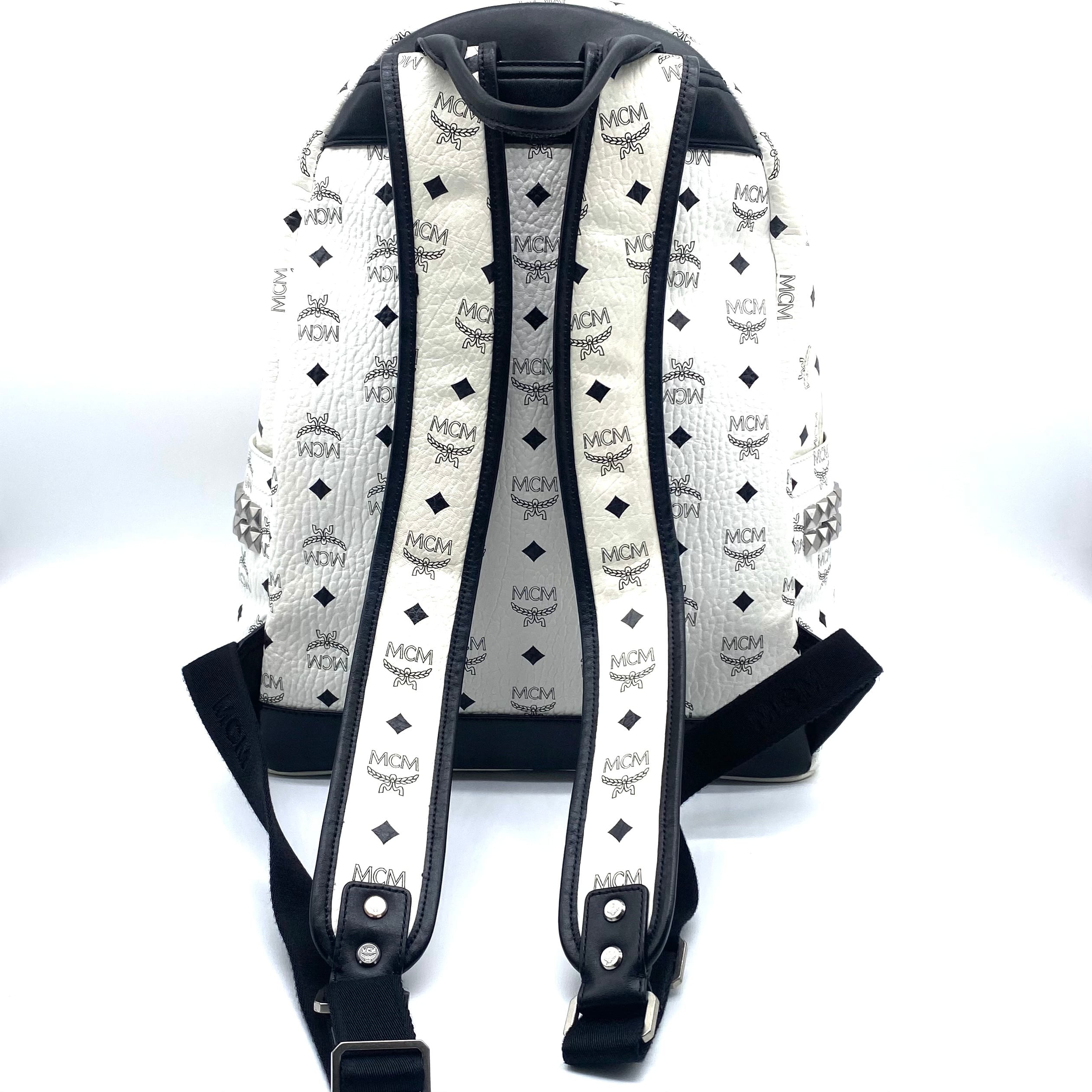 MCM Visetos Backpack White Medium / エムシーエム ヴィセトス バック