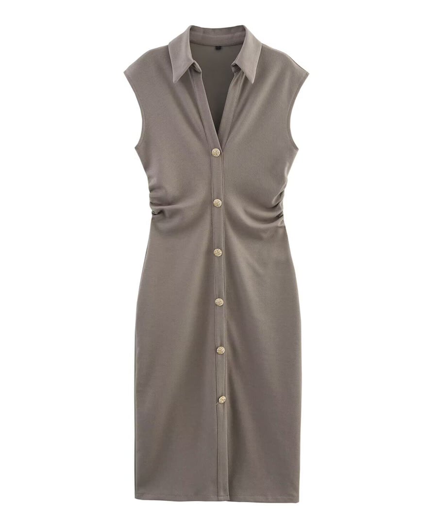 ピケ素材◆シャツワンピース【w-30202】