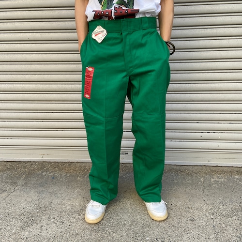 『送料無料』90sデッドストック　Dickies ダブルニーパンツ　ケリーグリーン　W32