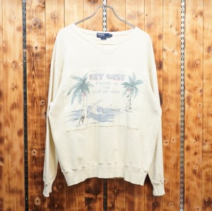 90s ralphlauren key west 前V スウェット　M/ラルフローレン　キーウエスト　キーウェスト