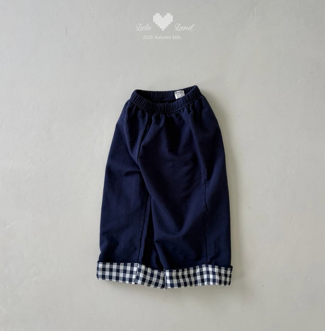 送料無料【予約】/ kidsチェック配色パンツ /lalaland