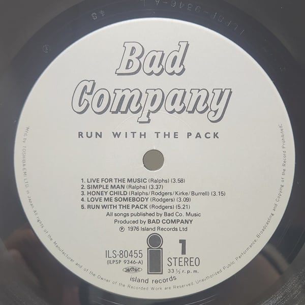 Bad Company / Run With The Pack [ILS-80455] - 画像4
