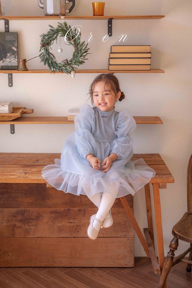 ラスト1  blue M【即納】<OREN>  Bella organza dress