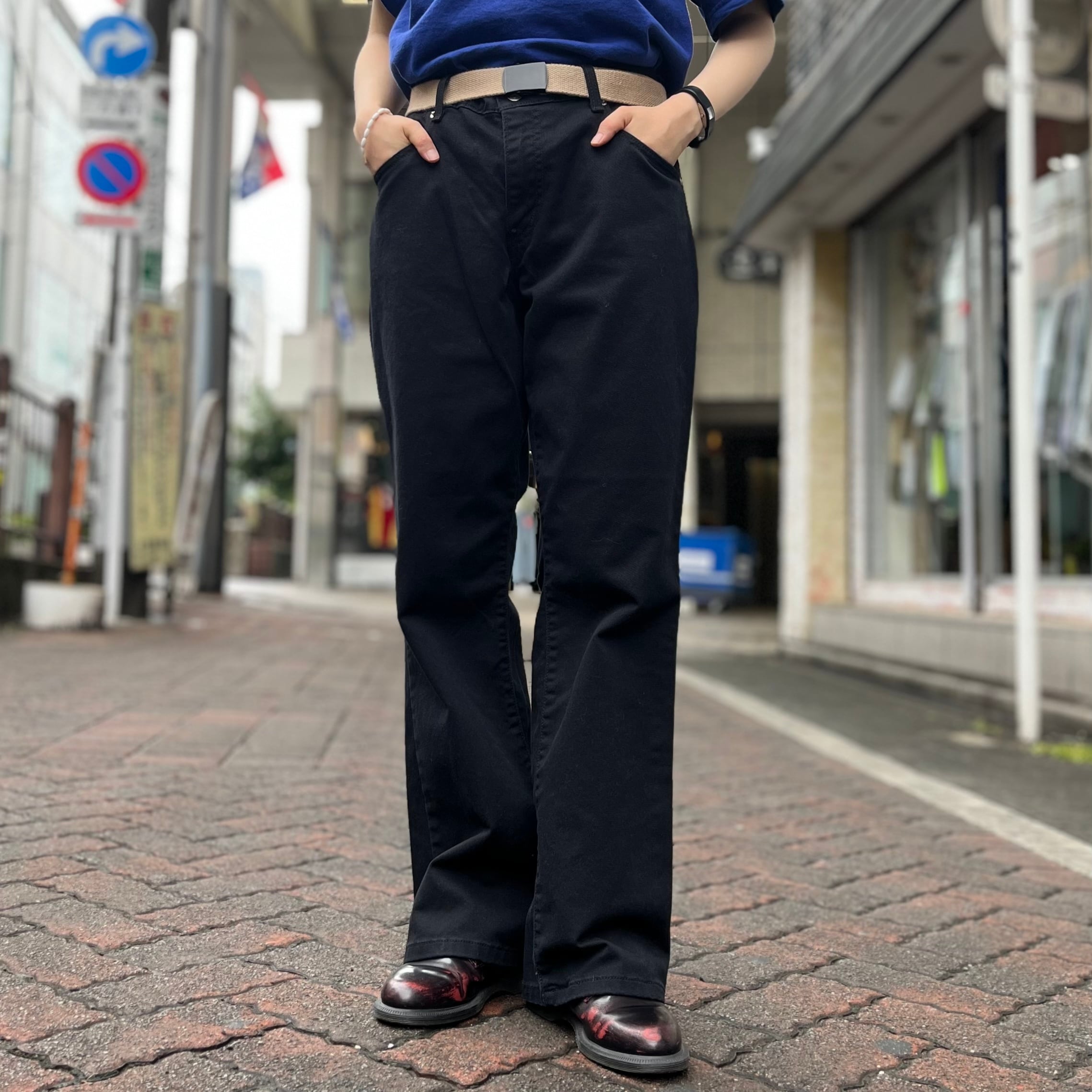 L30程度』Levi's550リーバイス550 ブーツカット フレア ブラックデニム ...