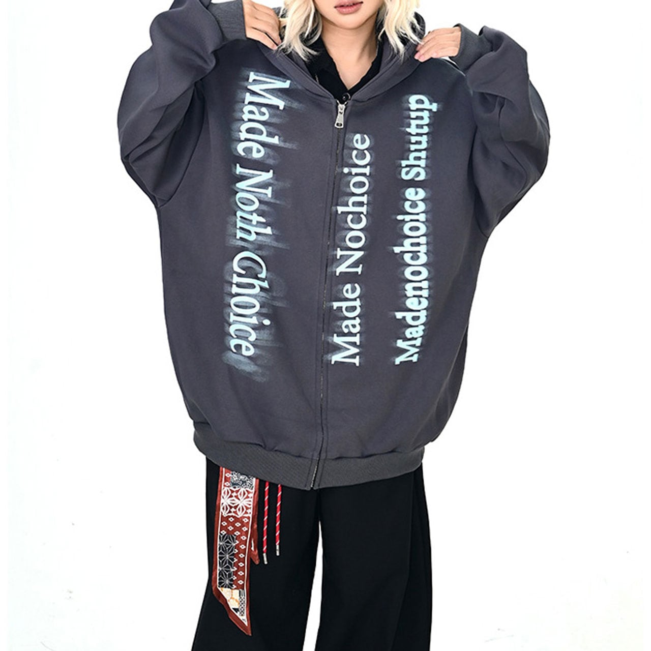 レタリンググラフィックジップフーディ 2col R01005