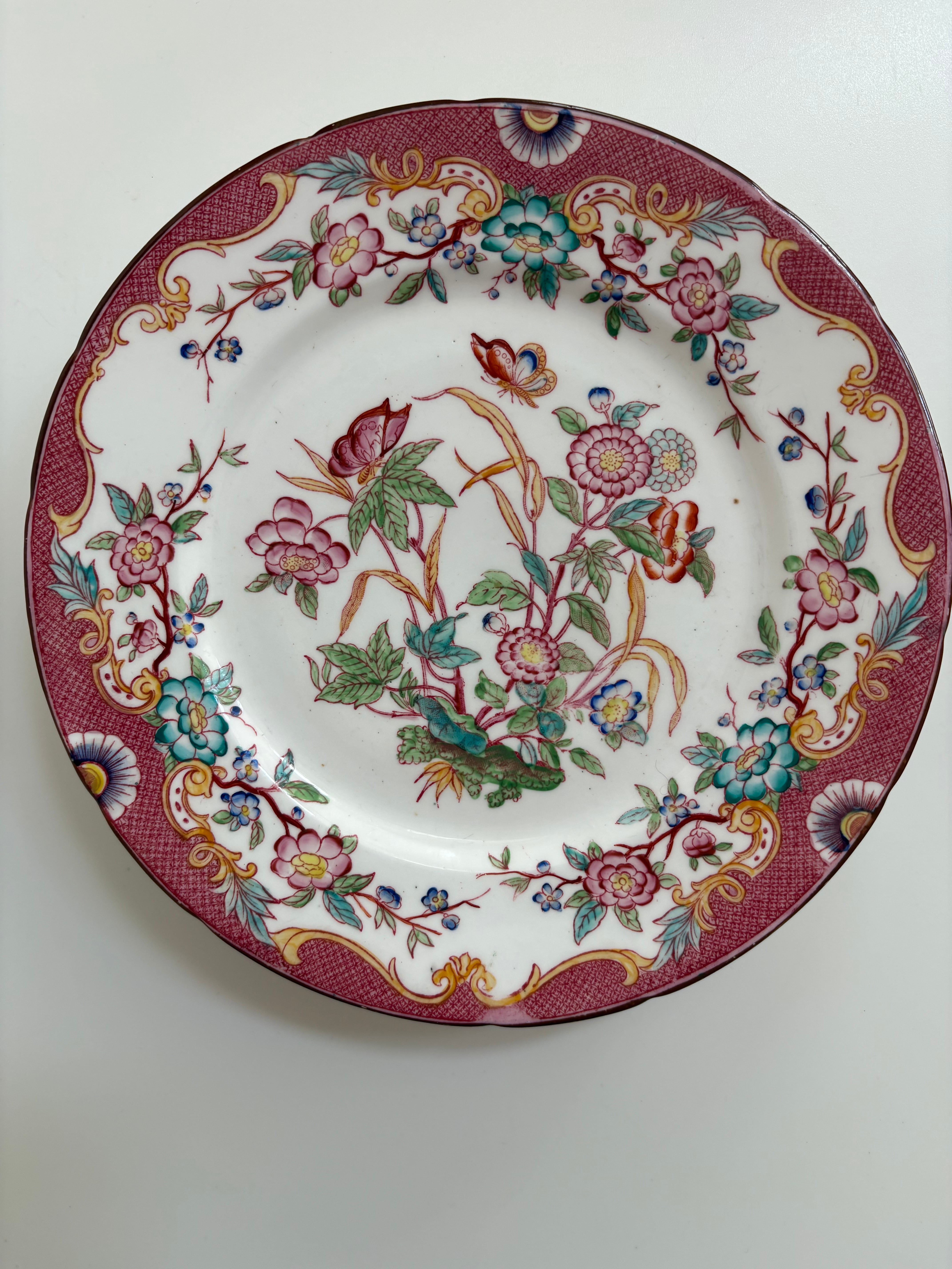 サルグミンヌ MINTON No.216（ミントン）コンポティエ（蝶と花模様