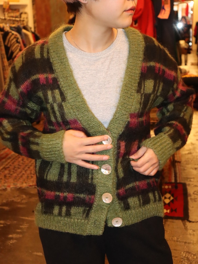 design mohair knit cardigan【8054】