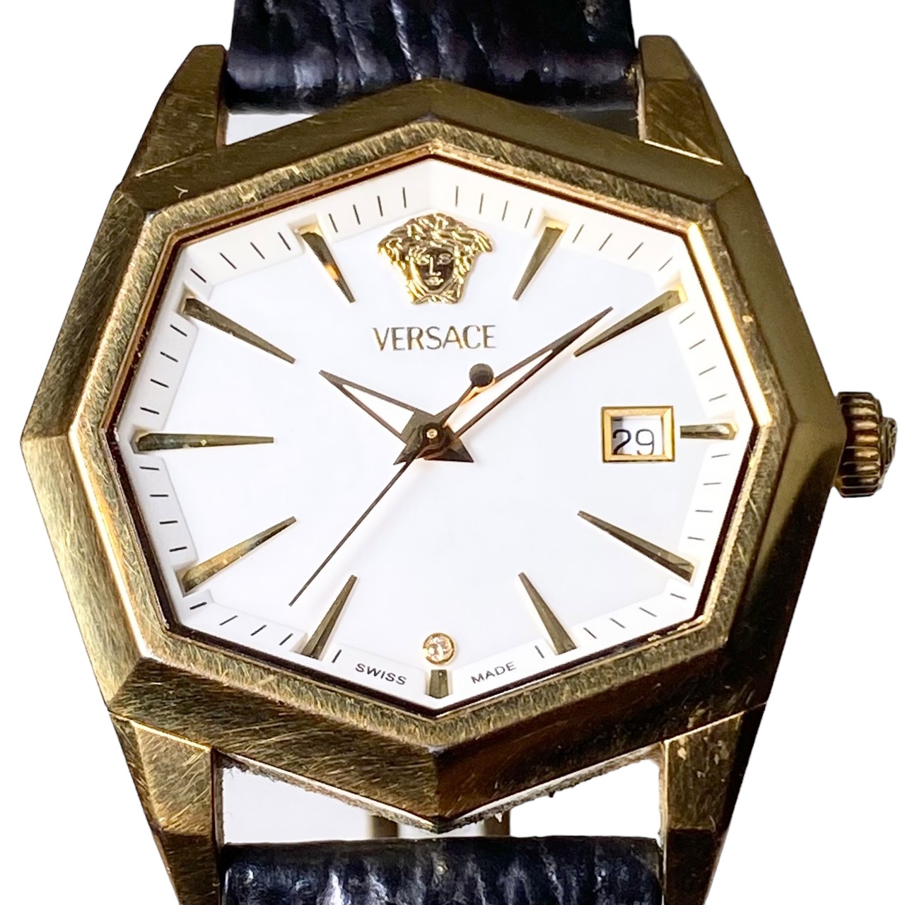 VERSACE octagon case quartz watch