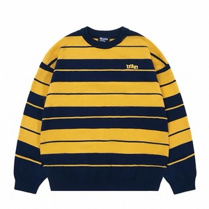 Oversized border knit sweater 1208