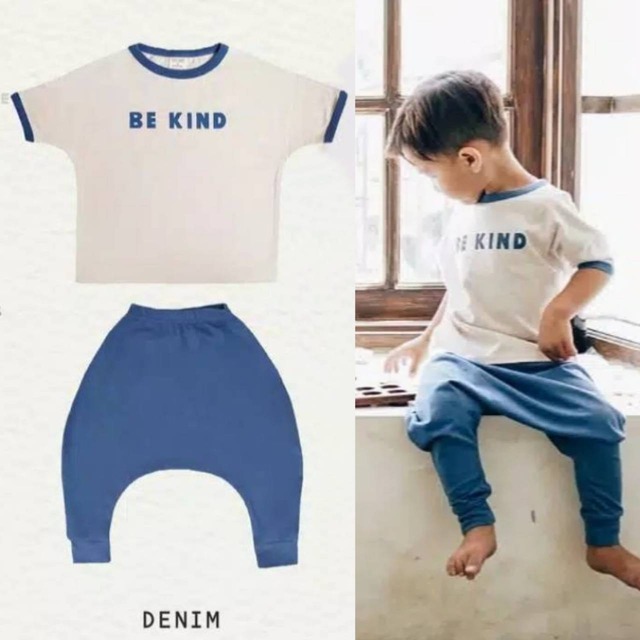 Bohobaby/Over sized T and Pants SET/NAVY/オーバーサイズセットアップNavy1Y才